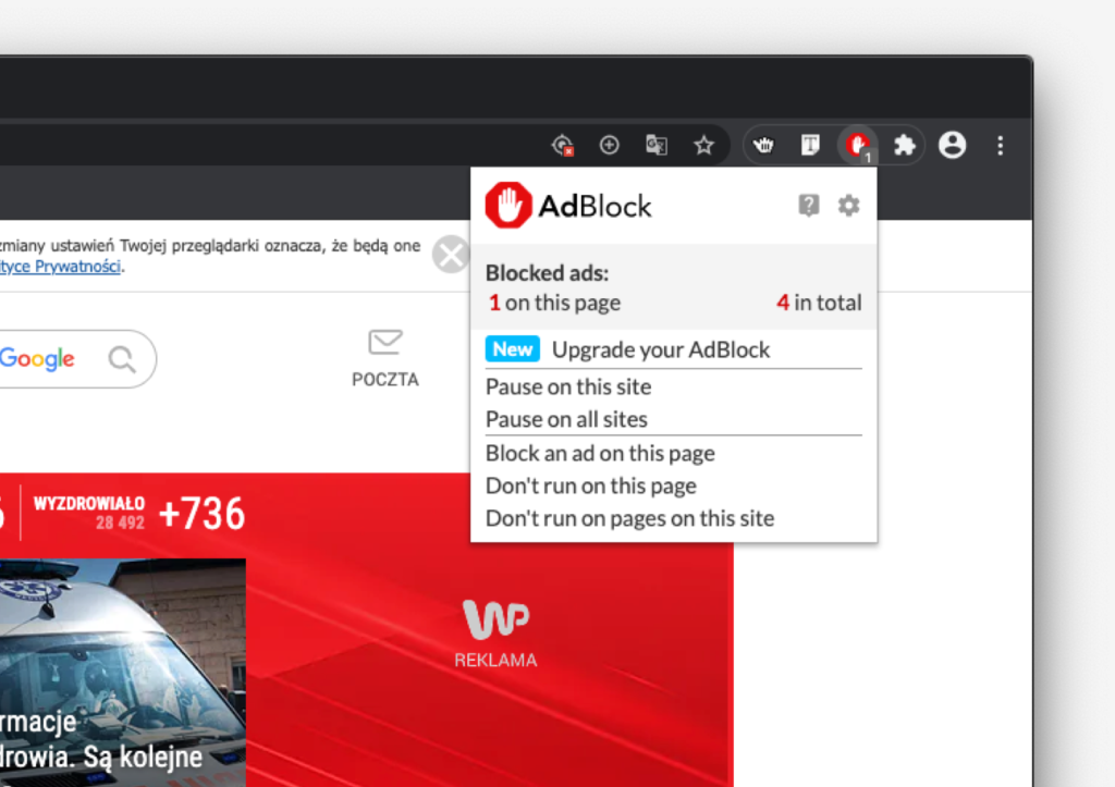Adblock is a highly rated ad blocker.