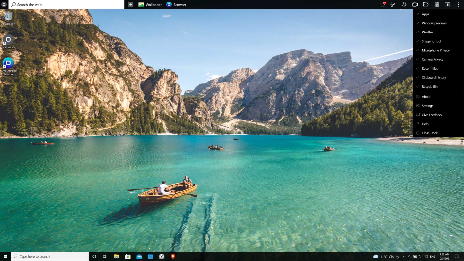 OneLaunch Side-Dock