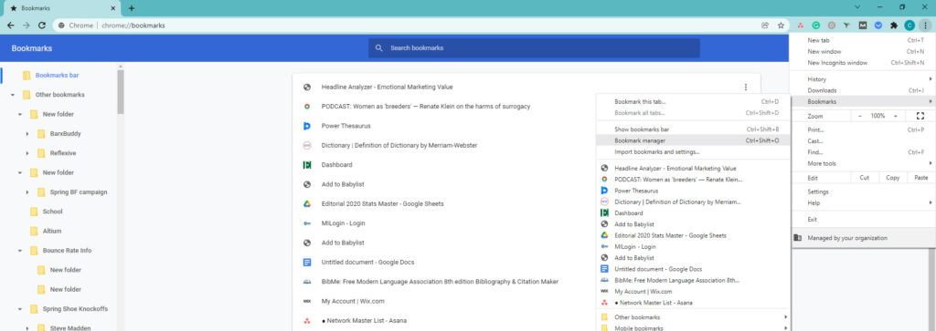 Chrome Bookmarks Manager