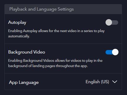Disney plus playback and language settings tool